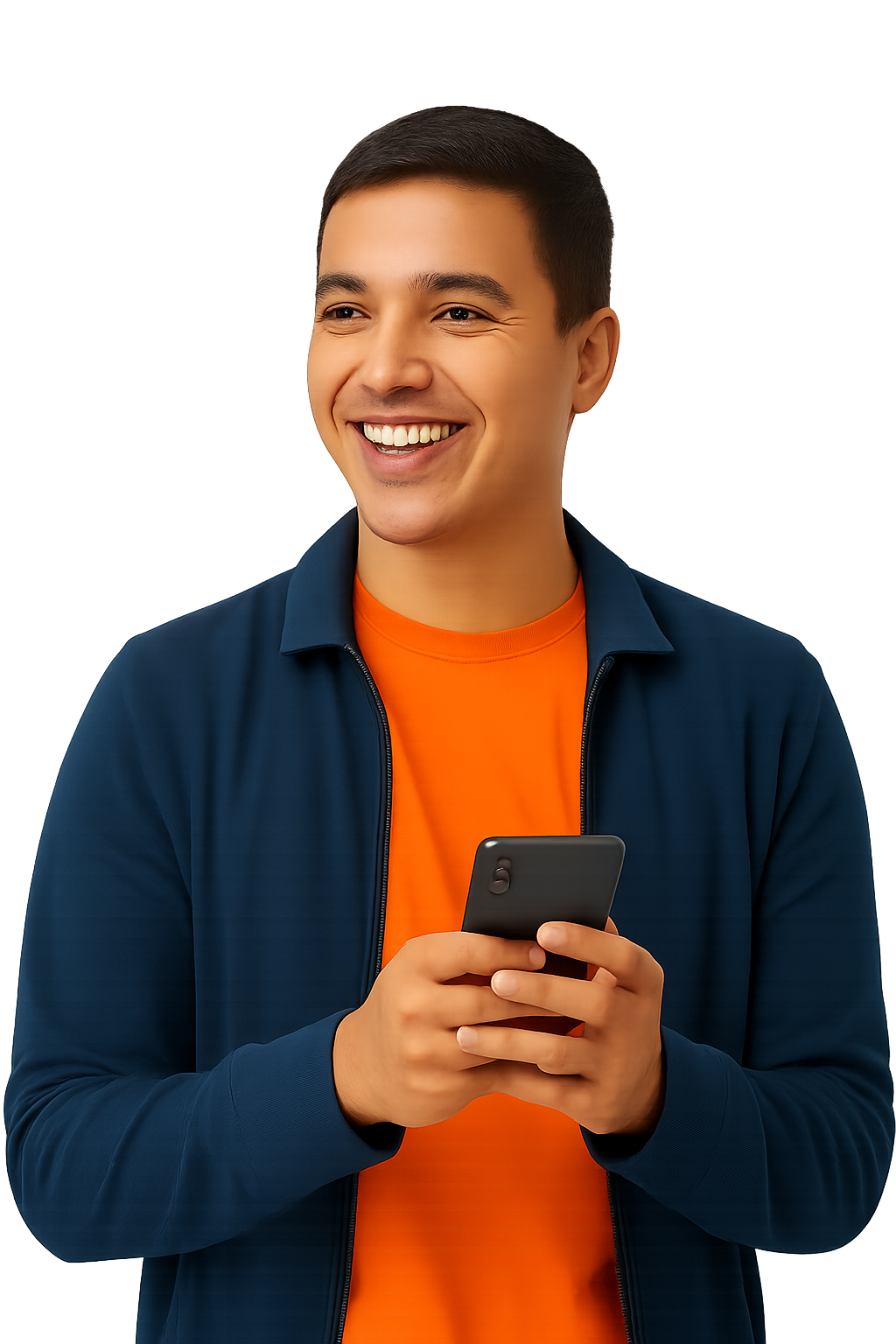 Homem mexendo no celular